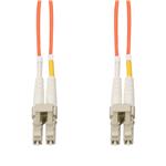 Picture of 1m LC to LC Orange OM1 Duplex OFNR (Riser-Rated) MMF Fiber Patch Cable with 90 Degree Bend