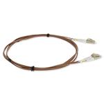 Picture of 2m LC to LC Brown OM4 Duplex OFNR (Riser-Rated) TAA Fiber Patch Cable