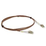 Picture of 2m LC to LC Brown OM4 Duplex OFNR (Riser-Rated) TAA Fiber Patch Cable
