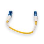 Picture of 0.25m LC to LC Yellow OS2 Simplex Microboot, Snagless OFNR (Riser-Rated) SMF Fiber Patch Cable