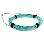 Picture of 10m LC to LC Aqua OM4 Duplex Microboot, Snagless OFNR (Riser-Rated) Fiber Patch Cable