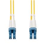 Picture of 25m LC to LC Yellow OS2 Duplex Microboot, Snagless OFNR (Riser-Rated) SMF Fiber Patch Cable with Serialized Labeled Ends