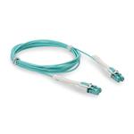 Picture of 10m LC to LC Aqua OM4 Duplex Uniboot OFNR (Riser-Rated) Fiber Patch Cable with Push/Pull Tabs
