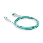 Picture of 5m LC to LC Aqua OM4 Duplex Uniboot OFNR (Riser-Rated) Fiber Patch Cable with Push/Pull Tabs