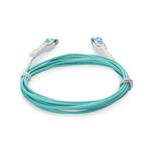 Picture of 5m LC to LC Aqua OM4 Duplex Uniboot OFNR (Riser-Rated) Fiber Patch Cable with Push/Pull Tabs