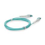 Picture of 5m LC to LC Aqua OM4 Duplex Uniboot OFNR (Riser-Rated) Fiber Patch Cable with Push/Pull Tabs