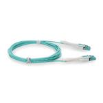 Picture of 5m LC to LC Aqua OM4 Duplex Uniboot OFNR (Riser-Rated) Fiber Patch Cable with Push/Pull Tabs
