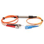Picture of 1m ST (Male) Orange OM2 to SC (Male) Yellow OS2 Duplex OFNR Mode Conditioning Cable