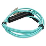 Picture of 1m MPO/UPC to 2xLC Duplex (4xLC)/UPC Aqua OM4 OFNR (Riser-Rated) 4-Strand Fiber Fanout Cable