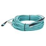 Picture of 25m MPO/UPC to 2xLC Duplex (4xLC)/UPC Aqua OM4 OFNR (Riser-Rated) 4-Strand Fiber Fanout Cable