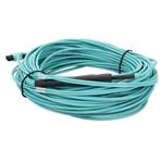 Picture of 25m MPO/UPC to 2xLC Duplex (4xLC)/UPC Aqua OM4 OFNR (Riser-Rated) 4-Strand Fiber Fanout Cable