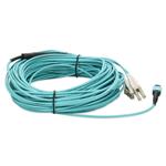 Picture of 25m MPO/UPC to 2xLC Duplex (4xLC)/UPC Aqua OM4 OFNR (Riser-Rated) 4-Strand Fiber Fanout Cable