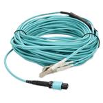 Picture of 25m MPO/UPC to 2xLC Duplex (4xLC)/UPC Aqua OM4 OFNR (Riser-Rated) 4-Strand Fiber Fanout Cable