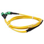 Picture of 10m MPO/APC to 2xMPO/APC Yellow OS2 LSZH 8-Strand SMF Fiber Patch Cable