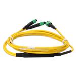 Picture of 10m MPO/APC to 2xMPO/APC Yellow OS2 LSZH 8-Strand SMF Fiber Patch Cable
