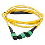 Picture of 10m MPO/APC to 2xMPO/APC Yellow OS2 LSZH 8-Strand SMF Fiber Patch Cable