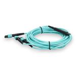 Picture of 3m MPO/UPC to 2xMPO/UPC Aqua OM4 OFNR (Riser-Rated) 12-Strand Fiber Fanout Cable