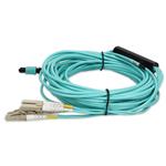 Picture of 8m MPO/UPC to 3xLC/UPC Aqua OM4 OFNR (Riser-Rated) 6-Strand Fiber Fanout Cable