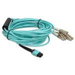 Picture of 8m MPO/UPC to 3xLC/UPC Aqua OM4 OFNR (Riser-Rated) 6-Strand Fiber Fanout Cable