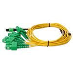 Picture of 2m MPO/APC to 4xASC Duplex (8xASC)/APC Yellow OS2 OFNR (Riser-Rated) 8-Strand SMF Fiber Fanout Cable