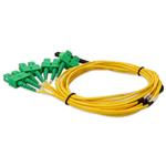 Picture of 2m MPO/APC to 4xASC Duplex (8xASC)/APC Yellow OS2 OFNR (Riser-Rated) 8-Strand SMF Fiber Fanout Cable
