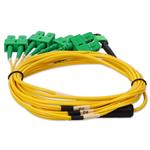 Picture of 2m MPO/APC to 4xASC Duplex (8xASC)/APC Yellow OS2 OFNR (Riser-Rated) 8-Strand SMF Fiber Fanout Cable