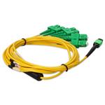 Picture of 2m MPO/APC to 4xASC Duplex (8xASC)/APC Yellow OS2 OFNR (Riser-Rated) 8-Strand SMF Fiber Fanout Cable