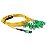 Picture of 2m MPO/APC to 4xASC Duplex (8xASC)/APC Yellow OS2 OFNR (Riser-Rated) 8-Strand SMF Fiber Fanout Cable