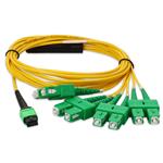 Picture of 2m MPO/APC to 4xASC Duplex (8xASC)/APC Yellow OS2 OFNR (Riser-Rated) 8-Strand SMF Fiber Fanout Cable