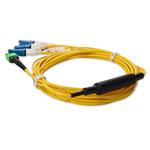 Picture of 10m MPO/APC to 4xCS Duplex (8xCS)/UPC Yellow OS2 OFNR (Riser-Rated) 8-Strand SMF Fiber Fanout Cable