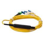 Picture of 10m MPO/APC to 4xCS Duplex (8xCS)/UPC Yellow OS2 OFNR (Riser-Rated) 8-Strand SMF Fiber Fanout Cable