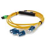 Picture of 0.5m MPO/APC to 4xLC/UPC Duplex Yellow OS2 OFNR (Riser-Rated) 8-Strand SMF Fiber Fanout Cable