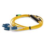 Picture of 0.5m MPO/APC to 4xLC/UPC Duplex Yellow OS2 OFNR (Riser-Rated) 8-Strand SMF Fiber Fanout Cable