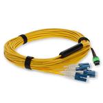 Picture of 12.5m MPO/APC to 4xLC/UPC Duplex Yellow OS2 OFNR (Riser-Rated) 8-Strand SMF Fiber Fanout Cable