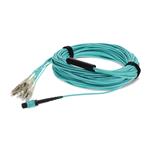 Picture of 12m MPO/UPC to 4xLC/UPC Duplex Aqua OM4 OFNR (Riser-Rated) 8-Strand Fiber Fanout Cable