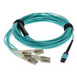 Picture of 1m MPO/UPC to 4xLC/UPC Duplex Aqua OM4 OFNP (Plenum-Rated) 8-Strand Fiber Fanout Cable