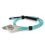 Picture of 1m MPO/UPC to 4xLC/UPC Duplex Aqua OM4 OFNR (Riser-Rated) 8-Strand Fiber Fanout Cable