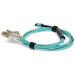 Picture of 1m MPO/UPC to 4xLC/UPC Duplex Aqua OM4 OFNR (Riser-Rated) 8-Strand Fiber Fanout Cable