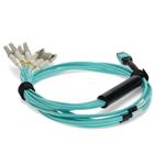 Picture of 1m MPO/UPC to 4xLC/UPC Duplex Aqua OM4 OFNR (Riser-Rated) 8-Strand Fiber Fanout Cable