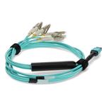 Picture of 1m MPO/UPC to 4xLC/UPC Duplex Aqua OM4 OFNR (Riser-Rated) 8-Strand Fiber Fanout Cable
