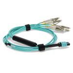Picture of 1m MPO/UPC to 4xLC/UPC Duplex Aqua OM4 OFNR (Riser-Rated) 8-Strand Fiber Fanout Cable