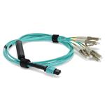Picture of 1m MPO/UPC to 4xLC/UPC Duplex Aqua OM4 OFNR (Riser-Rated) 8-Strand Fiber Fanout Cable