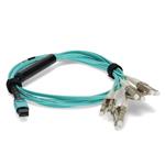 Picture of 1m MPO/UPC to 4xLC/UPC Duplex Aqua OM4 OFNR (Riser-Rated) 8-Strand Fiber Fanout Cable