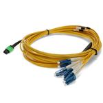 Picture of 1m MPO/APC to 4xLC/UPC Duplex Yellow OS2 OFNP (Plenum-Rated) 8-Strand SMF Fiber Fanout Cable