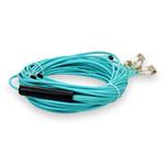 Picture of 20m MPO/UPC to 4xLC/UPC Duplex Aqua OM4 OFNP (Plenum-Rated) 8-Strand Fiber Fanout Cable