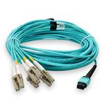 Picture of 25m MPO/UPC to 4xLC/UPC Duplex Aqua OM4 OFNP (Plenum-Rated) 8-Strand Fiber Fanout Cable