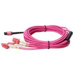 Picture of 3m MPO/UPC to 4xLC/UPC Duplex Magenta OM4 LSZH 8-Strand Fiber Fanout Cable