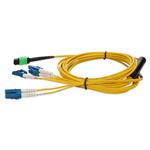 Picture of 4m MPO/APC to 4xLC/UPC Duplex Yellow OS2 LSZH 8-Strand SMF Fiber Fanout Cable
