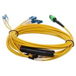 Picture of 4m MPO/APC to 4xLC/UPC Duplex Yellow OS2 LSZH 8-Strand SMF Fiber Fanout Cable