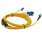 Picture of 4m MPO/APC to 4xLC/UPC Duplex Yellow OS2 LSZH 8-Strand SMF Fiber Fanout Cable